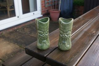 2 Tiki Mugs/ Vases/ Cups/ Glasses Ceramic Aps Tiki
