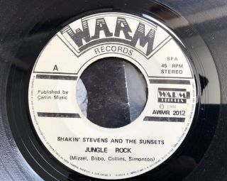 SHAKIN STEVENS AND THE SUNSETS 7” Jungle Rock P/S PORTUGAL Warm Label Rockabilly 5