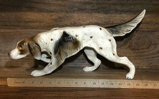 Vintage 17 " Ceramic English Setter Hunting Dog Pointer,  Hand - Painted Figurine
