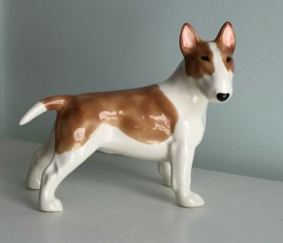 Bull Terrier Porcelain Figurine,  Handmade,  Dog Figurine