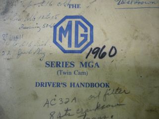 Mg Mga Twin Cam Factory Owners Handbook Pub.  No.  Akd 879b Dec.  1959