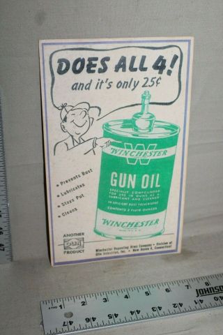 Raer 1940s Winchester Gun Oil Sporting Good Store Display Sign Ammo Hunter Gun