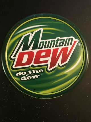 Mountain Dew Do The Dew 12 " Round Metal Tin Sign Vintage Garage Bar Man Cave