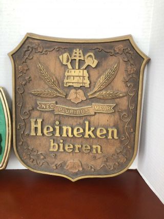 Vintage Heineken Beer Signs - Set Of 2 2