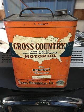 Cross Country 8 Quart Oil Can Sears And Roebuck And Co