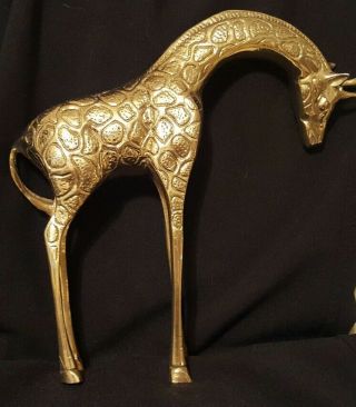 Vintage Brass Giraffe Statue Figurine Collectible Safari Decor India 5