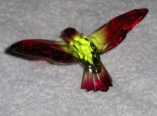 Ruby Red Throated Hanging Hummingbird Suncatcher Figurine Mobile Lucite? Bird