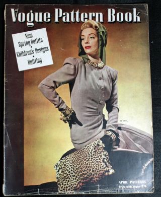 Rare Wartime Vintage Vogue Pattern Book Spring Outfits Of April 1941