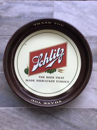 Vintage 12 Inch Metal Schlitz Beer Tray
