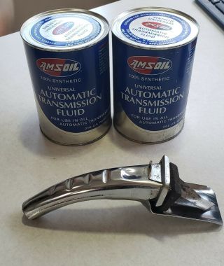 Vtg 2 Qts Amsoil 100 Synthetic Automatic Transmission Fluid & Opener