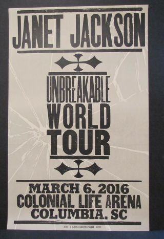 Janet Jackson Tour Hatch Show Print Nashville 2016 Tour Poster