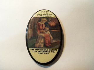 Vintage Celluloid Advertising Pocket Mirror The Minnesota Mutual Life Ins.  Co.