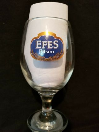 Efes Logo Pilsen Pilsener Turkish Beer Glass Goblet.  3 L Pilsner