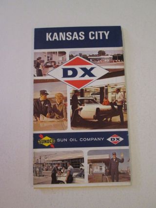 Vintage 1969 Sunoco Dx Kansas City - Oil Gas Service Station Travel Road Map