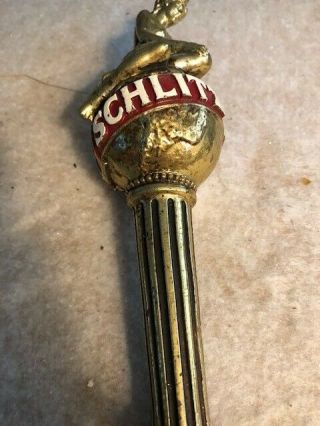 Vintage Schlitz Tapper Handle With Lady On The Earth Vintage