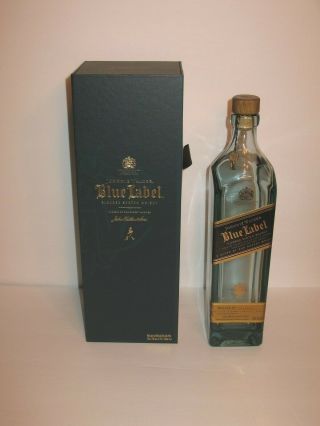 Johnnie Walker Blended Scotch Whisky Blue Label Box & Bottle Empty 750 Ml