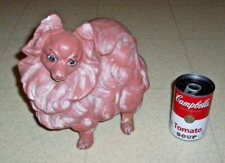 Antique Dog Statue / Antique Pomeranian Dog Statue / Antique Dog Figurine