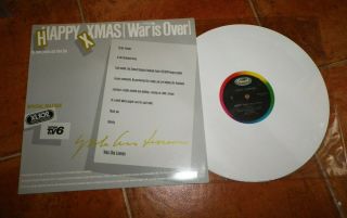 John Lennon Yoko Ono Happy Xmas 12 " Promo Maxi Single White Vinyl Rare Xl102
