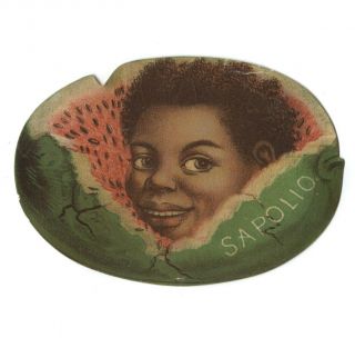 Antique Sapolio Soap Advertising Victorian Trade Card Die - Cut Black Americana