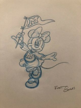 Walt Disney Minnie Mouse Cheerleader Production Drawing Animation