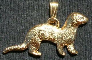 Ferret Pet 24k Gold Plated Pewter Pendant Jewelry Usa Made