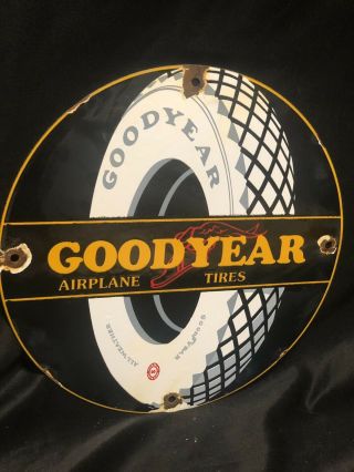Vintage Goodyear Porcelain Aviation Tires Sign