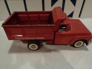Vintage Red Structo Hydraulic Dump Truck Or Restoration
