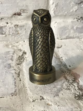 Hootch Owl Cast Brass Bottle Opener 4” Tall Diameter 1.  5 "