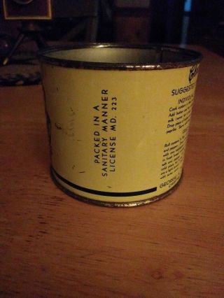 Vintage Rare Hard To Find Christy ' s Oysters Tin Can 12 Oz Crisfield Maryland 2