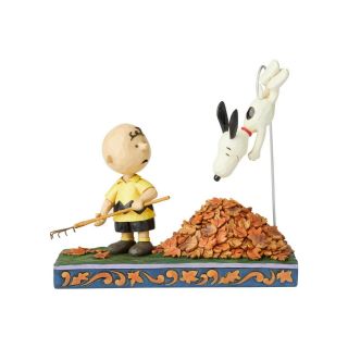 Jim Shore Peanuts Snoopy & Charlie Brown In Leaves 2019 6002773 Fall Harvest