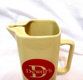 Vintage Dewar ' s White Label Advertising Barware Pitcher Pub Jug EUC 5