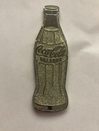 Authentic Coca - Cola Coke Orlando Silver Glitter Bottle Metal Magnet