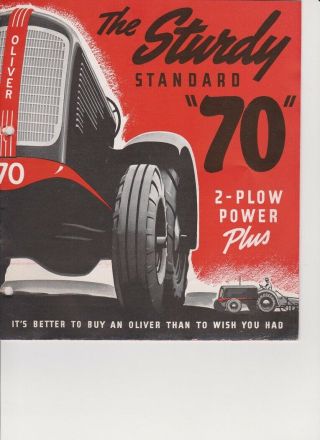 Oliver 70 Standard Tractor Sales Brochure From 1941.  16 - Pages.