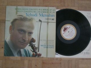 Mendelssohn / Bruch - Violin Concerto - Menuhin - Uk Hmv Lp Asd 334 Stereo W/g