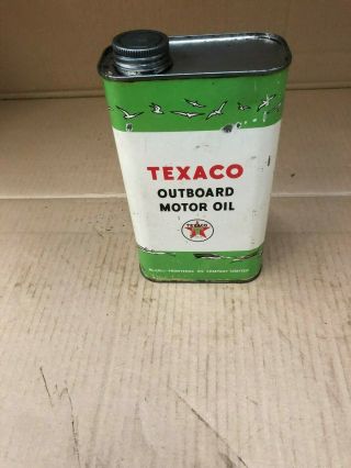 Texaco - Mccoll - Frontenac - Outboard Motor Oil Tin Quart - Oil Can