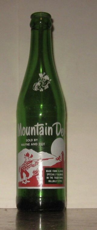 Mountain Dew Hillbilly Style Bottle By Wayne And Dot Mtn Dew 10 Oz 1960 