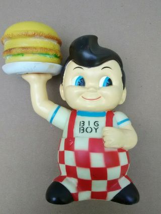 Vintage Bob Big Boy Restaurants Figurine Bank Vinyl Rubber With Hamburger 1970 