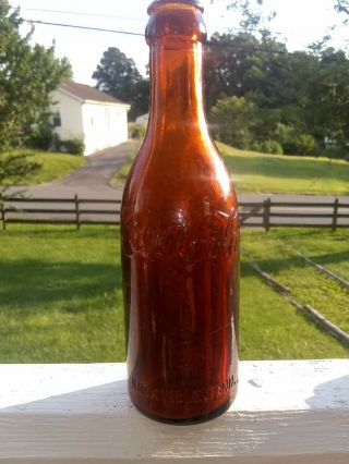Knoxville Tenn Amber Coca Cola Straight Side Bottle With Arrows