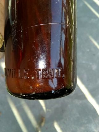 KNOXVILLE TENN AMBER COCA COLA STRAIGHT SIDE BOTTLE with arrows 5