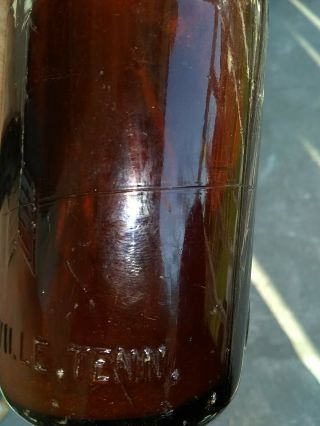 KNOXVILLE TENN AMBER COCA COLA STRAIGHT SIDE BOTTLE with arrows 6