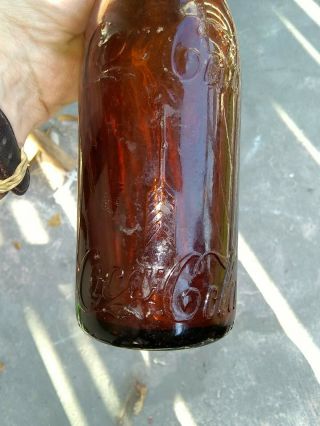 KNOXVILLE TENN AMBER COCA COLA STRAIGHT SIDE BOTTLE with arrows 7