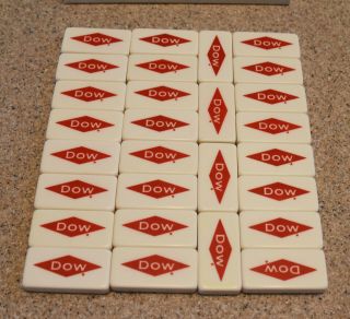 1980 ' s Collectible Advertising Dbl 6 Dominoes Dow Chemical RARE Employee Set 2