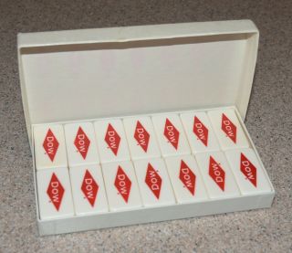 1980 ' s Collectible Advertising Dbl 6 Dominoes Dow Chemical RARE Employee Set 5