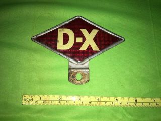 Vintage D - X Oil Advertising Diamond Reflector Dura Products Mfg Canton Oh Scarce