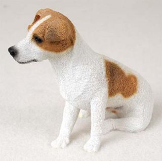 Jack Russell Figurine Hand Painted Collectible Statue Brown/wht Smooth