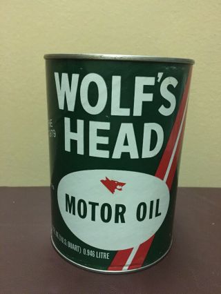 Vintage Wolfs Head Motor Oil 1qt.  Can