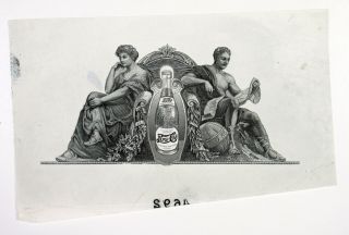 Abn Proof Vignette " Pepsi - Cola " 1930 - 50 Intaglio Cu Black Abn Unc