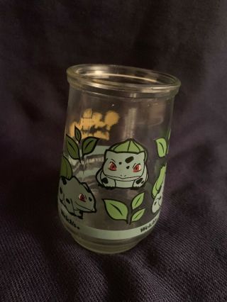 Pokemon 01 Bulbasaur Welchs Jelly Jar Juice Glass 1999 Nintendo Collectible Cup 2