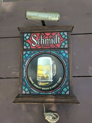 Schmidt Beer • Lighted Sign • 70s • Light • Fast • Vintage •