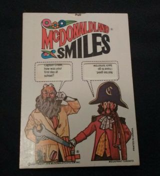 1978 Mcdonalds Captain Crook Mcdonaldland Smiles Joke Card Scarce Ronald Vtg